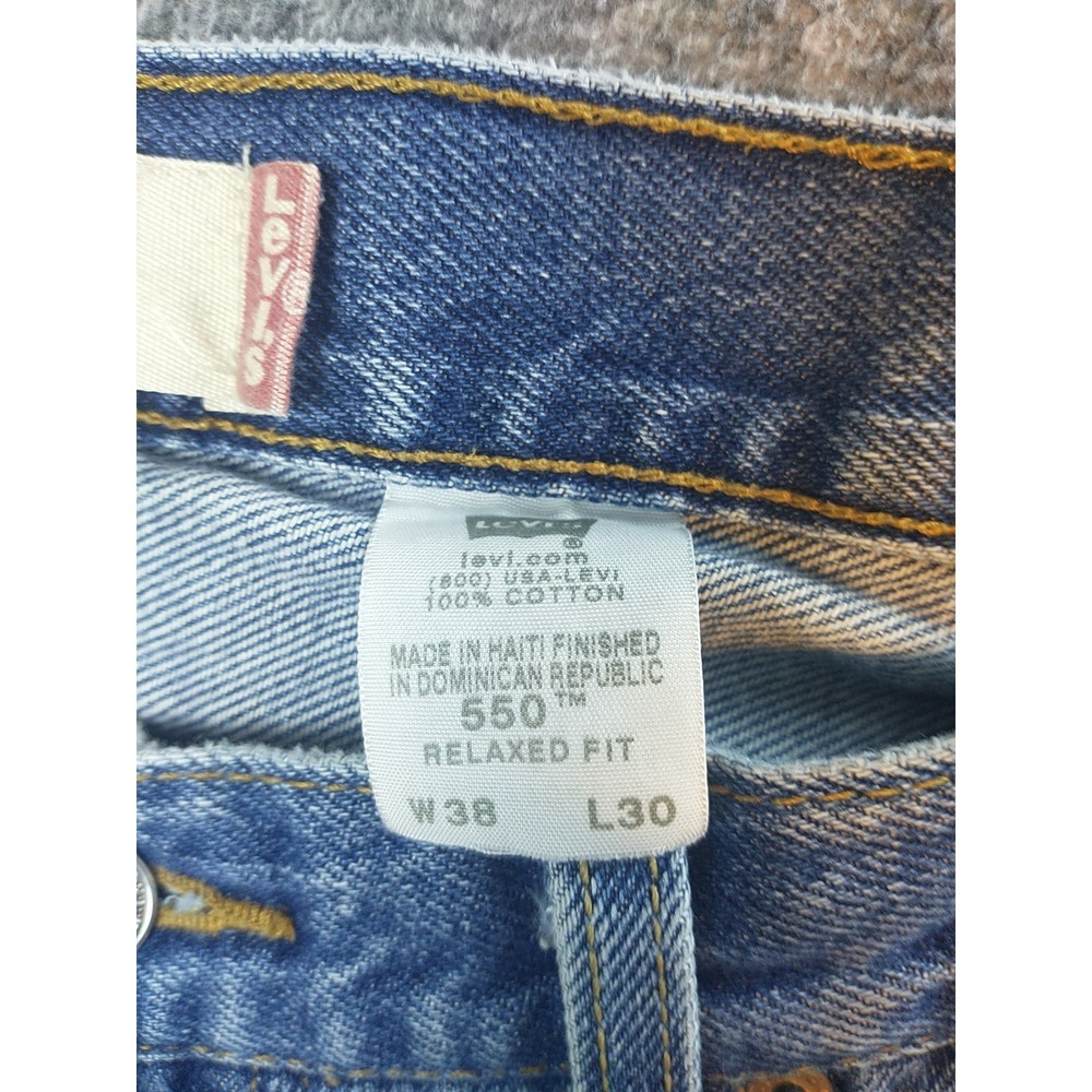 Levis 550 Relaxed Fit Blue Denim Jeans Mens 36x29 Medium Wash Tapered Leg 00550 - Picture 11 of 16
